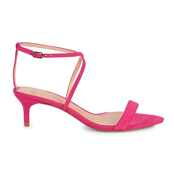 Alexandre Birman Leather Cocktail Suede Kitten-Heel Sandals - Picture 2 of 7